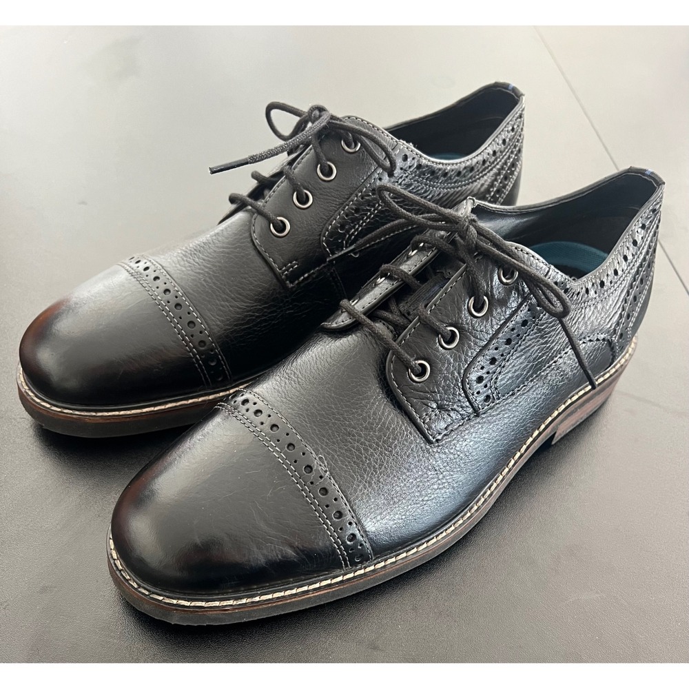 Nunn‎ Bush KORE Korey Black Leather Cap Toe Brogue Oxford Shoes Mens 8.5M 84775